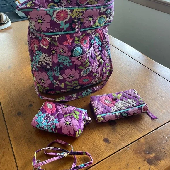Vera Bradley | Bags | Vera Bradley Floral Bag Set Purple  display picture 1